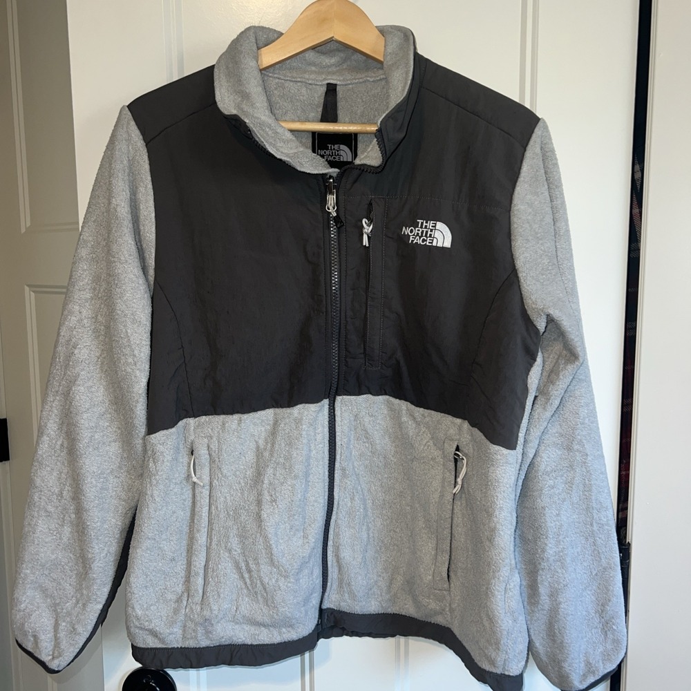 The North Face Womens White Gray Long Sleeve Casual Full-Zip Jacket Size Medium‎